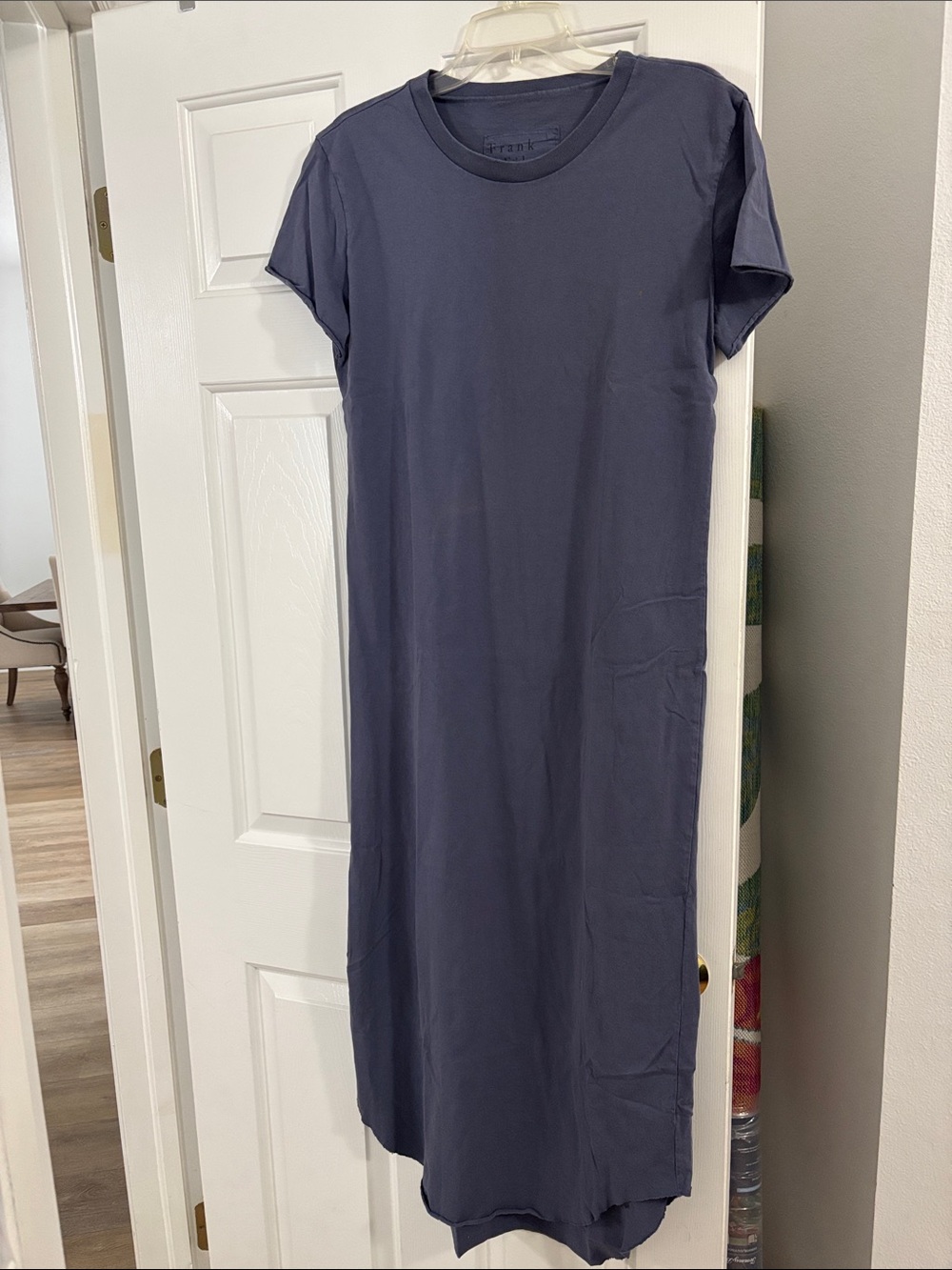 Frank & Eileen Slate Blue Short-Sleeve Maxi T-Shirt Dress